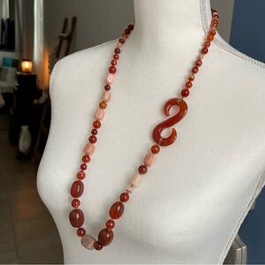ALUMA USA INC. (AIL) .925 | Carnelian Agate Large "S" Shape Chunky 30" Necklace